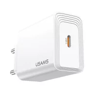   USAMS T69 hálózati töltő Type-C aljzat 30W, PD gyorstöltő 3.0, FEHÉR