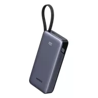   UGREEN vésztöltő USB+Type-C aljzat 20000mAh, LED kijelző + fix Type-C kábel, SÖTÉTSZÜRKE