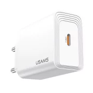   USAMS T69 hálózati töltő Type-C aljzat 20W, gyorstöltő 3.0, FEHÉR