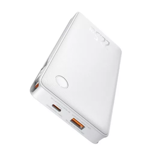 BASEUS AIRPOW LITE vésztöltő USB+Type-C aljzat 10000mAh, LED jelzés + fix Type-C kábel, FEHÉR