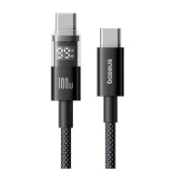 BASEUS DISPLAY II adatkábel Type-C - Type-C, 100cm, FEKETE