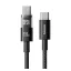 BASEUS DISPLAY II adatkábel Type-C - Type-C, 100cm, FEKETE