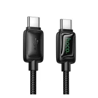 HOCO U146 adatkábel Type-C - Type-C, 120cm, FEKETE
