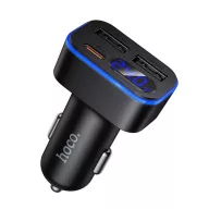   HOCO Z63A autós töltő Type-C+2 USB aljzat 42W, LED kijelző, FEKETE