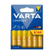 VARTA LONGLIFE tartós elem AA, alkáli, 6db/csomag