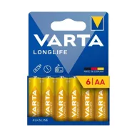 VARTA LONGLIFE tartós elem AA, alkáli, 6db/csomag