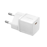   BASEUS GaN5S hálózati töltő Type-C aljzat 20W, GaN5S, FEHÉR