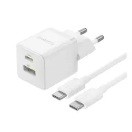   BASEUS PALM hálózati töltő USB+Type-C aljzat 30W, PD gyorstöltő 3.0 + Type-C kábel, FEHÉR