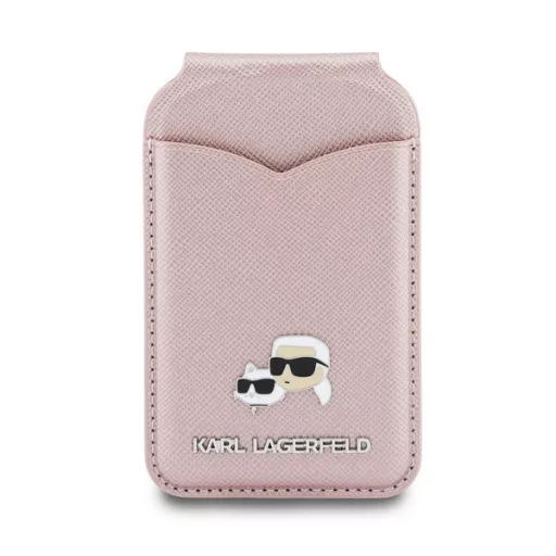 KARL LAGERFELD MIRROR tok, bőr hatású univerzális, MagSafe, RÓZSASZÍN