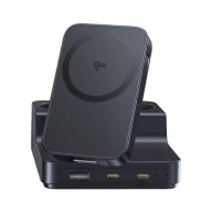   BASEUS NOMOS ND11 6in1 hálózati elosztó 4 AC+USB+2 Type-C aljzat 67W, wireless, FEKETE