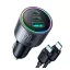 JOYROOM autós töltő USB+2 Type-C aljzat 120W, PD gyorstöltő 3.0 + Type-C kábel, SÖTÉTSZÜRKE