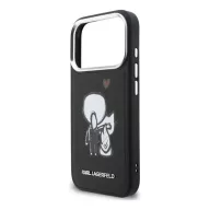   iPhone 17 Pro Max KARL LAGERFELD KARL & CHOUPETTE BACK LOGO szilikon telefonvédő ütésállóság, MagSafe, FEKETE