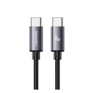 USAMS U91 adatkábel Type-C - Type-C, 100cm, SÖTÉTSZÜRKE