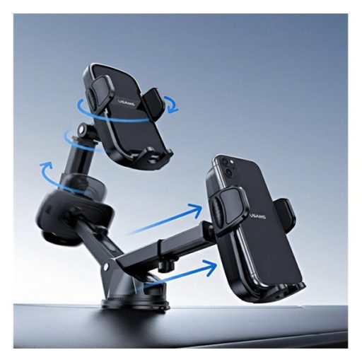 USAMS ZJ086 autós tartó műszerfalra, 4.7-7" méret, FEKETE