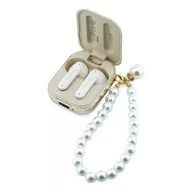   GUESS PEARL STRAP bluetooth fülhallgató SZTEREO v5.4, kézpánt + töltőtok, BÉZS