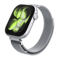   Apple Watch Series SE 3 40mm / 11 42mm / 10 42mm SPIGEN METAL BAND pótszíj egyedi méret, mágneses, EZÜST