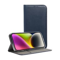   Tok álló, bőr hatású (FLIP, oldalra nyíló, asztali tartó) SÖTÉTKÉK