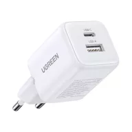   UGREEN X514 hálózati töltő USB+Type-C aljzat 20W, PD gyorstöltő, FEHÉR