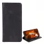 Tok álló, bőr hatású (FLIP, oldalra nyíló, asztali tartó, koptatott bőr minta, prémium) FEKETE