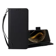   Honor 600 Lite GIGAPACK Tok álló, bőr hatású FLIP, prémium + kézpánt, FEKETE