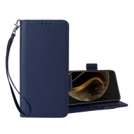   Honor 600 Lite GIGAPACK Tok álló, bőr hatású FLIP, prémium + kézpánt, SÖTÉTKÉK