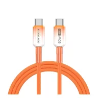   DUX DUCIS WLCM adatkábel (Type-C - Type-C, 60W, PD gyorstöltő 3.0, cipőfűző, 100cm) NARANCSSÁRGA