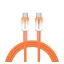 DUX DUCIS WLCM adatkábel (Type-C - Type-C, 60W, PD gyorstöltő 3.0, cipőfűző, 100cm) NARANCSSÁRGA