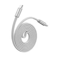   DUX DUCIS AUTO adatkábel (Type-C - Type-C, 60W, PD gyorstöltő 3.0, mágneses, lapos kábel, cipőfűző, 100cm) VILÁGOSSZÜRKE