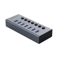   ORICO BT2U3-7AB Type-C HUB 7in1 elosztó, 100cm, VILÁGOSSZÜRKE