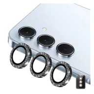   ENKAY kameravédő üveg (9H, csillámporos, csak lencse + segédkeret) FEKETE