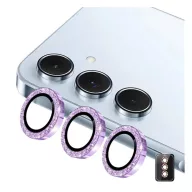   ENKAY kameravédő üveg (9H, csillámporos, csak lencse + segédkeret) LILA