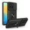 Defender szilikon telefonvédő (ütésállóság, tartógyűrű, kameravédő) FEKETE