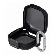   Designed for SAMSUNG műanyag tok ütésállóság, karabíner, FEKETE Samsung Galaxy Buds 4/4 Pro