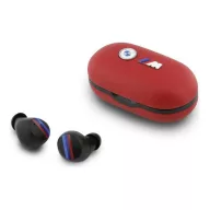   BMW METAL LOGO bluetooth fülhallgató SZTEREO v5.3, IPX5 vízálló + töltőtok, PIROS