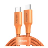   UGREEN L502 adatkábel (Type-C - Type-C, 100W, PD gyorstöltő 3.0, cipőfűző, 100cm) NARANCSSÁRGA