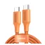 UGREEN L502 adatkábel (Type-C - Type-C, 100W, PD gyorstöltő 3.0, cipőfűző, 100cm) NARANCSSÁRGA
