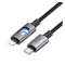 HOCO U144 adatkábel (Type-C - lightning, 27W, cipőfűző, LED jelzés, 120cm) FEKETE