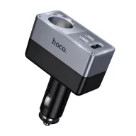   HOCO Z65A szivargyújtó adapter (elosztó, szivargyújtó+USB+2 Type-C aljzat, 165W, PD gyorstöltés 3.0) FEKETE