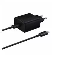   SAMSUNG hálózati töltő Type-C aljzat 45W, PD gyorstöltő 2.0 + 100cm Type-C kábel, FEKETE