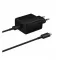 SAMSUNG hálózati töltő Type-C aljzat 45W, PD gyorstöltő 2.0 + 100cm Type-C kábel, FEKETE
