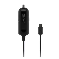 4-OK autós töltő 5W + fix microUSB kábel FEKETE