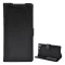 Sony Xperia M5 GIGAPACK tok álló, bőr hatású FLIP, prémium, FEKETE
