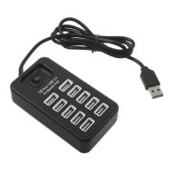 GIGAPACK USB hub USB, 1m kábel, FEKETE