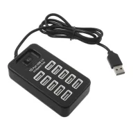 GIGAPACK USB hub USB, 1m kábel, FEKETE