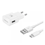   SAMSUNG hálózati töltő USB aljzat 15W, gyorstöltő + EP-DR140AWE Type-C kábel 80cm, FEHÉR