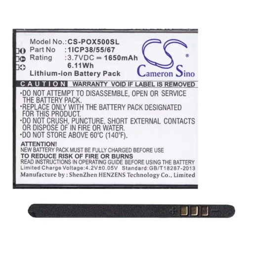 Navon Mizu D501 / Mizu D500 / Mizu M500 CAMERON SINO Li-Ion akku 3.7V/1650mAh, NAVON G55133 kompatibilis, FEKETE