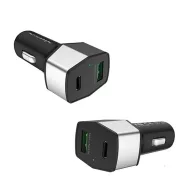   NILLKIN CELERITY autós töltő USB+Type-C aljzat 12W, PD gyorstöltő 3.0, EZÜST
