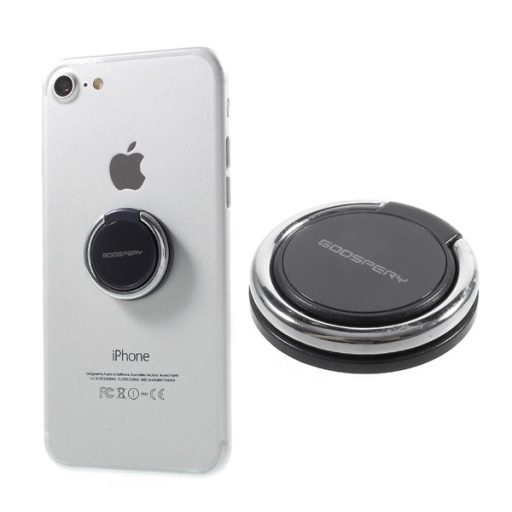 MERCURY RING tartógyűrű fém, 360°, FEKETE/EZÜST