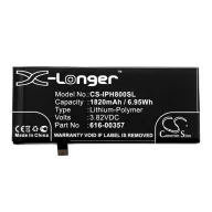   iPhone 8 4.7 CAMERON SINO Li-Polymer akku 3.82V/1820mAh, Apple 616-00357 kompatibilis, FEKETE