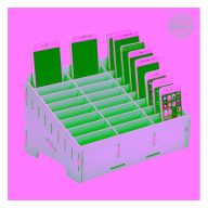 GIGAPACK Asztali állvány valódi fa, lapraszerelt, BARNA